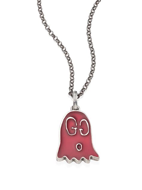 gucci ghost mens necklace|gucci ghost necklace pendant pink.